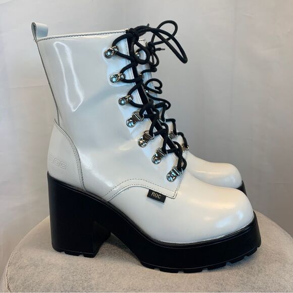 Roc White Combat Boots Size 41/ US 10 - NWOB! - Picture 3 of 13